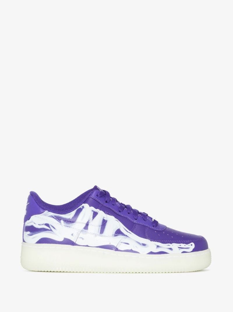 Purple Air Force 1 Low Skeleton Sneakers