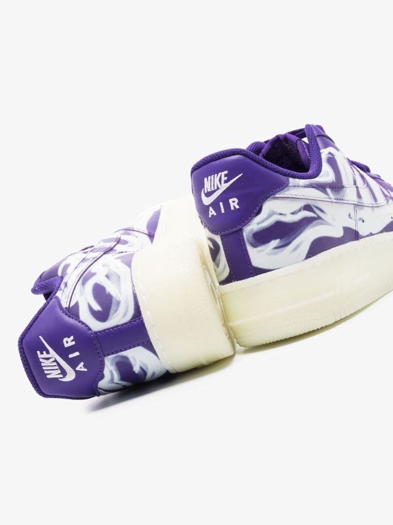 Purple Air Force 1 Low Skeleton Sneakers