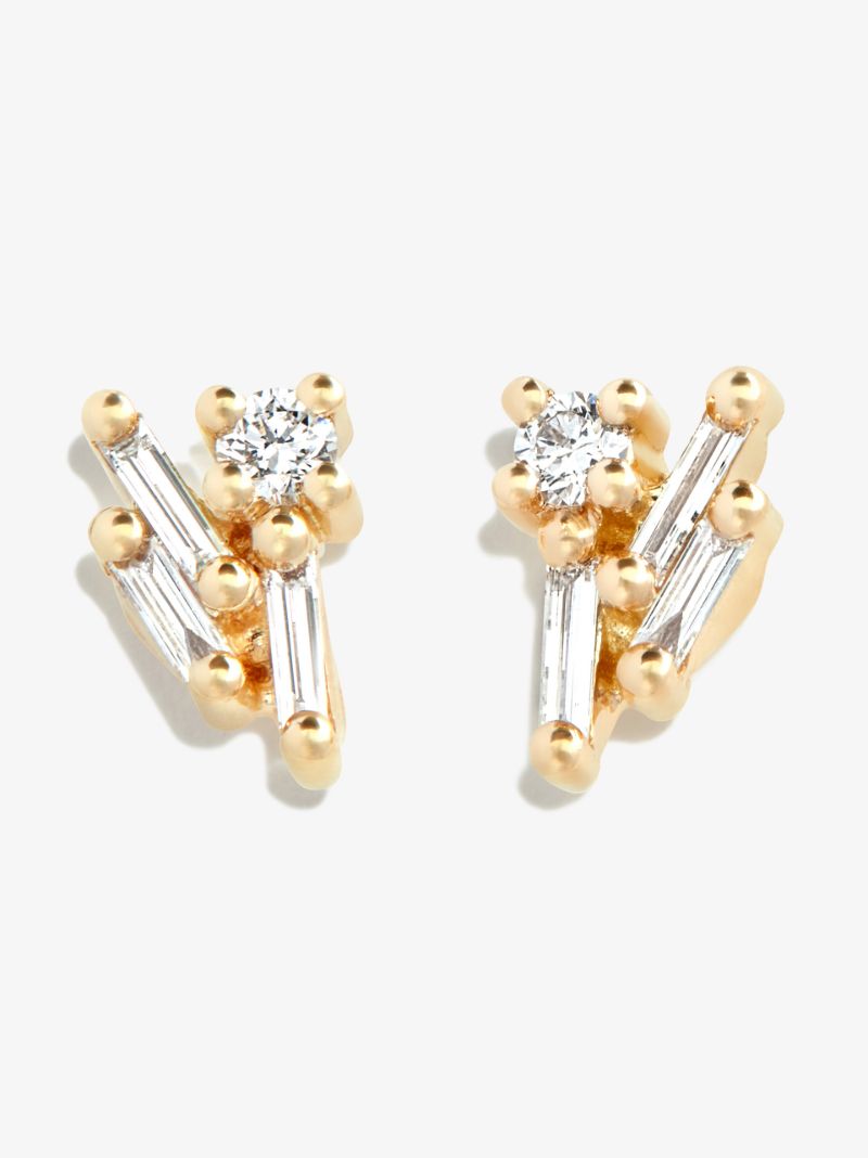 18kt Yellow Gold Classic Eva Diamond Stud Earrings