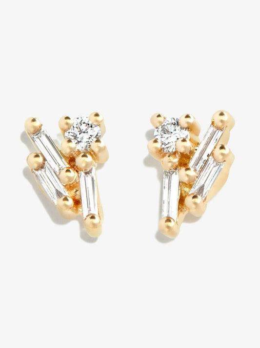 18kt Yellow Gold Classic Eva Diamond Stud Earrings