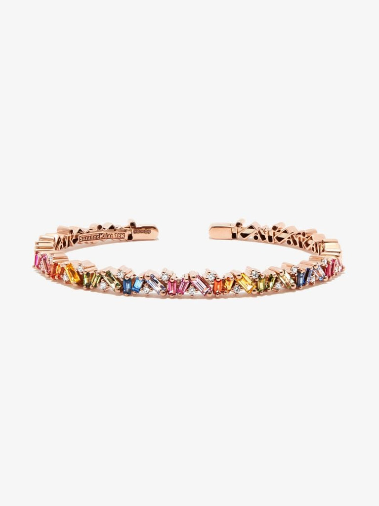 18k Rose Gold Rainbow Frenzy Sapphire Bangle