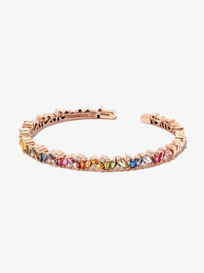 18k Rose Gold Rainbow Frenzy Sapphire Bangle
