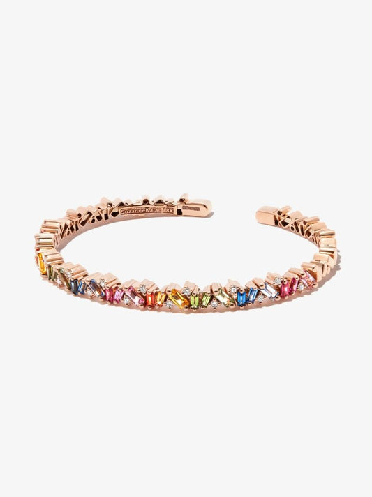 18k Rose Gold Rainbow Frenzy Sapphire Bangle