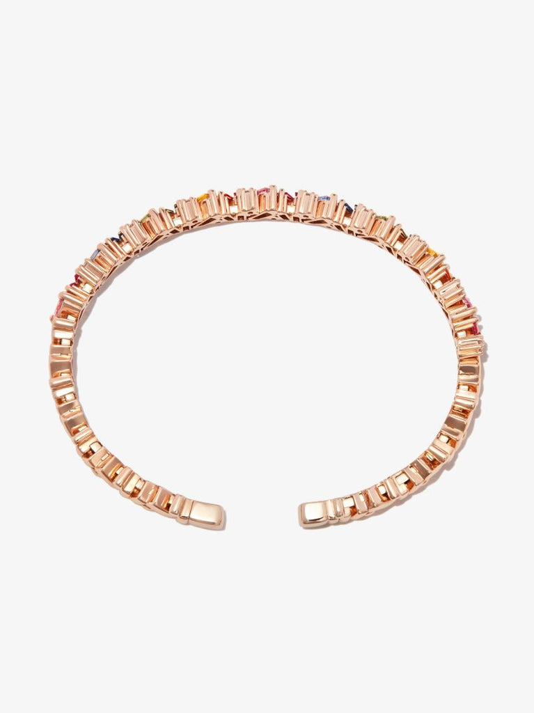 18k Rose Gold Rainbow Frenzy Sapphire Bangle
