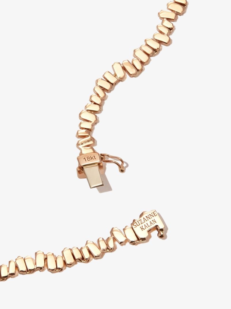 18k Rose Gold Bold Rainbow Sapphire Tennis Necklace