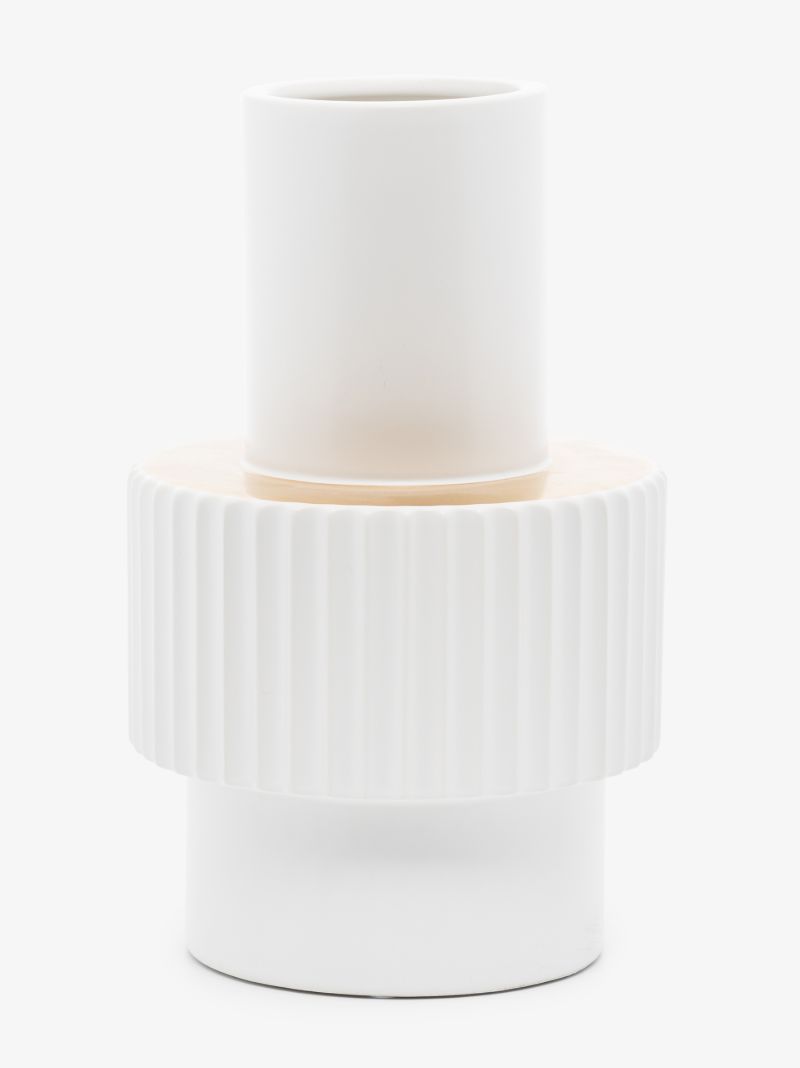 White Small Gear Vase