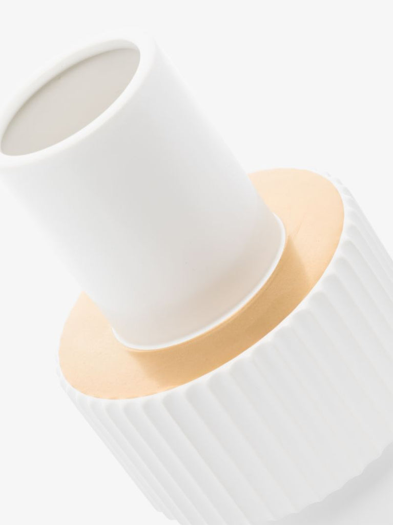 White Small Gear Vase