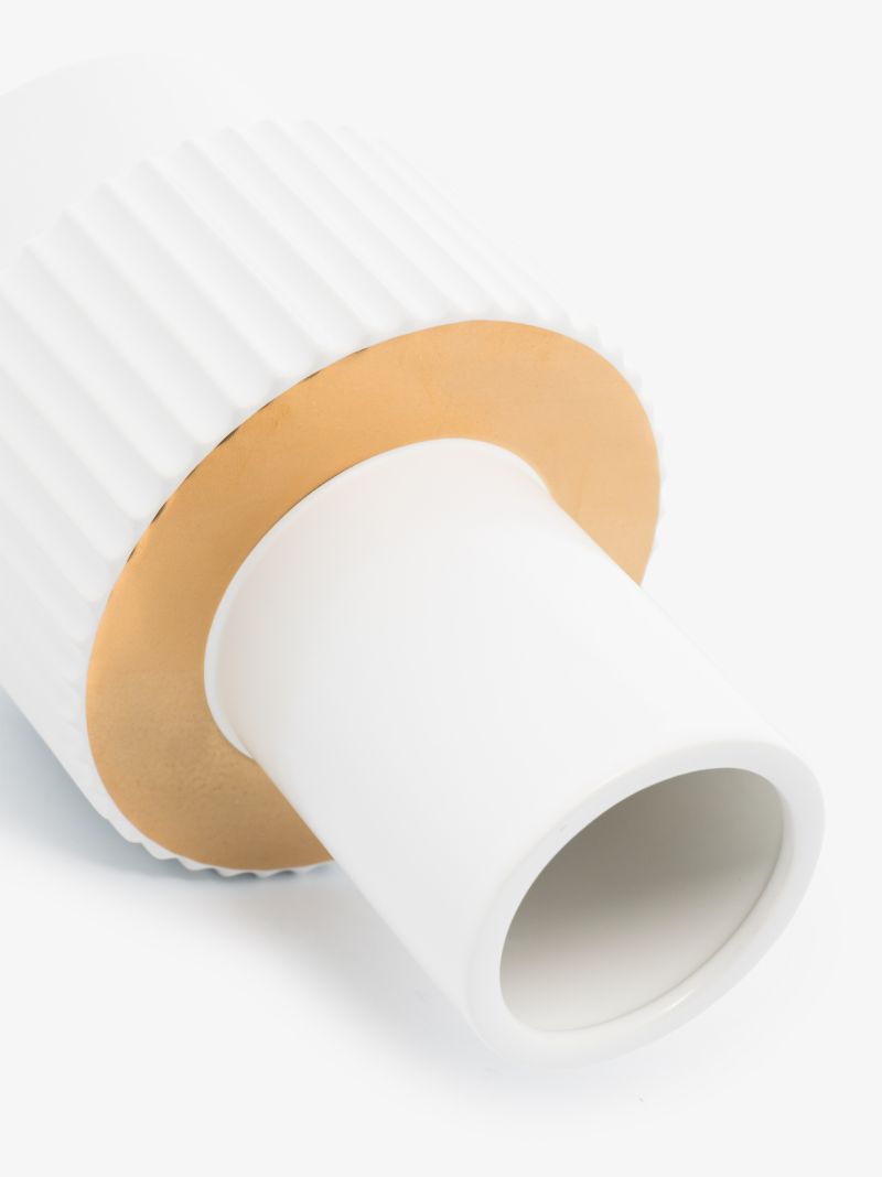 White Small Gear Vase