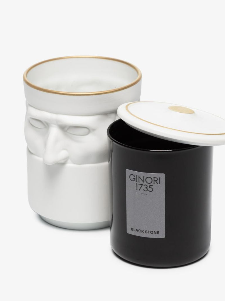 White Il Seguace Pure White Black Stone Scented Candle