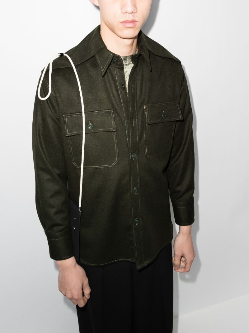 Shoulder Detail Wool Shirt