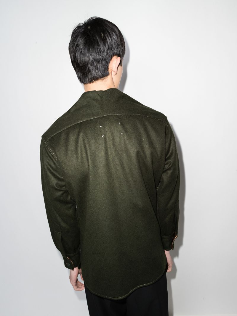Shoulder Detail Wool Shirt