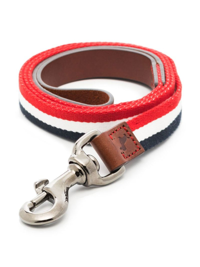 X Poldo Dog Couture Blue Striped Canvas Dog Collar