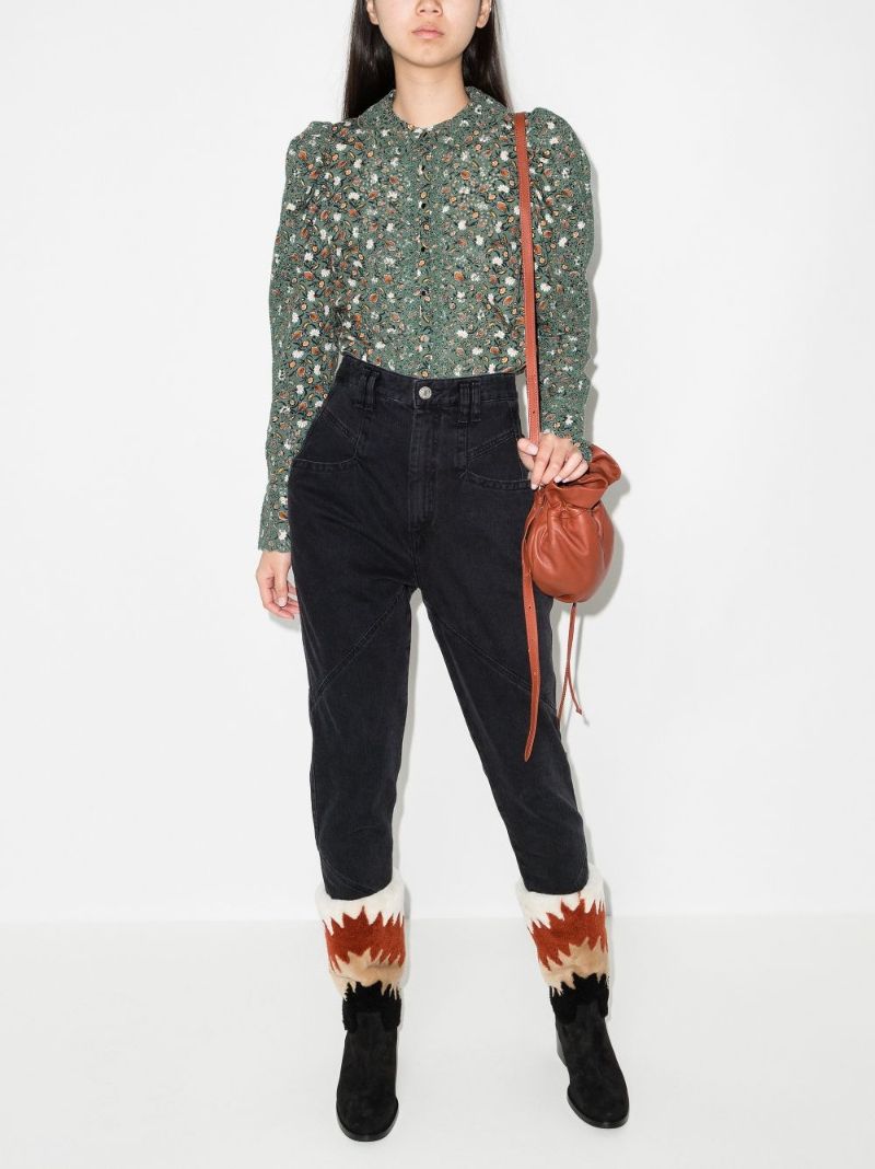 Sage Printed Cotton Blouse