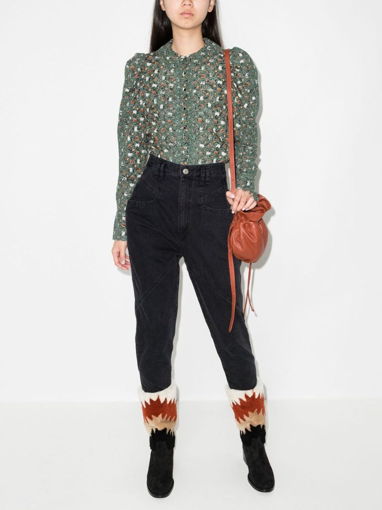 Sage Printed Cotton Blouse