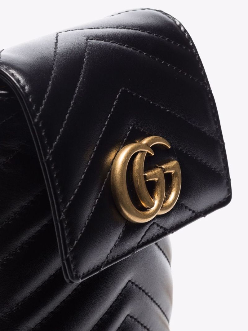 Black Gg Marmont Leather Cross Body Bag