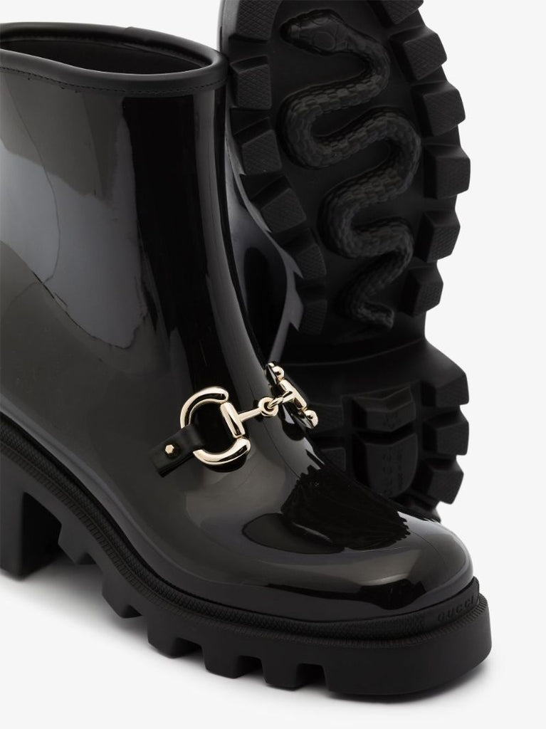 Black Trip 55 Horsebit Rubber Boots