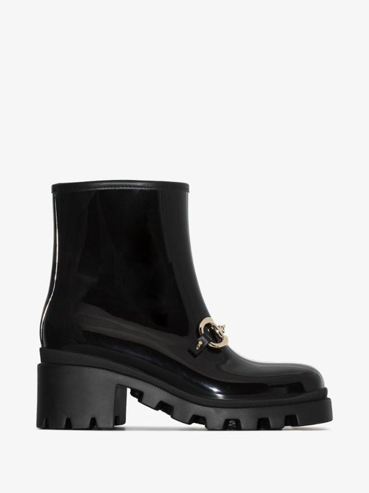 Black Trip 55 Horsebit Rubber Boots