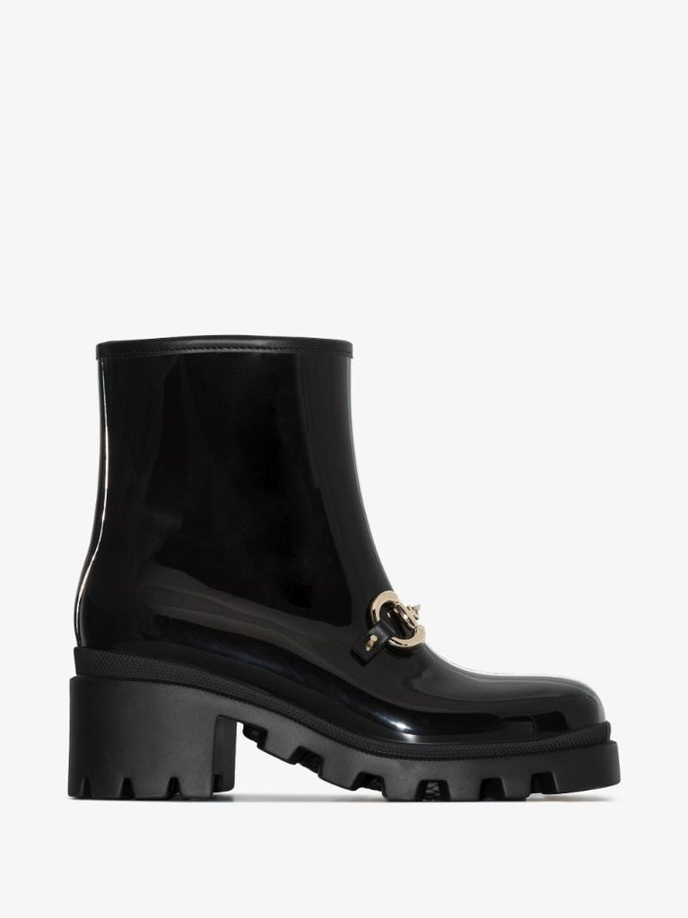 Black Trip 55 Horsebit Rubber Boots