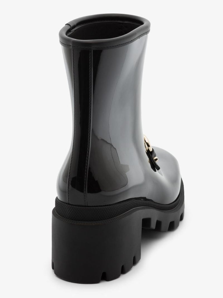 Black Trip 55 Horsebit Rubber Boots