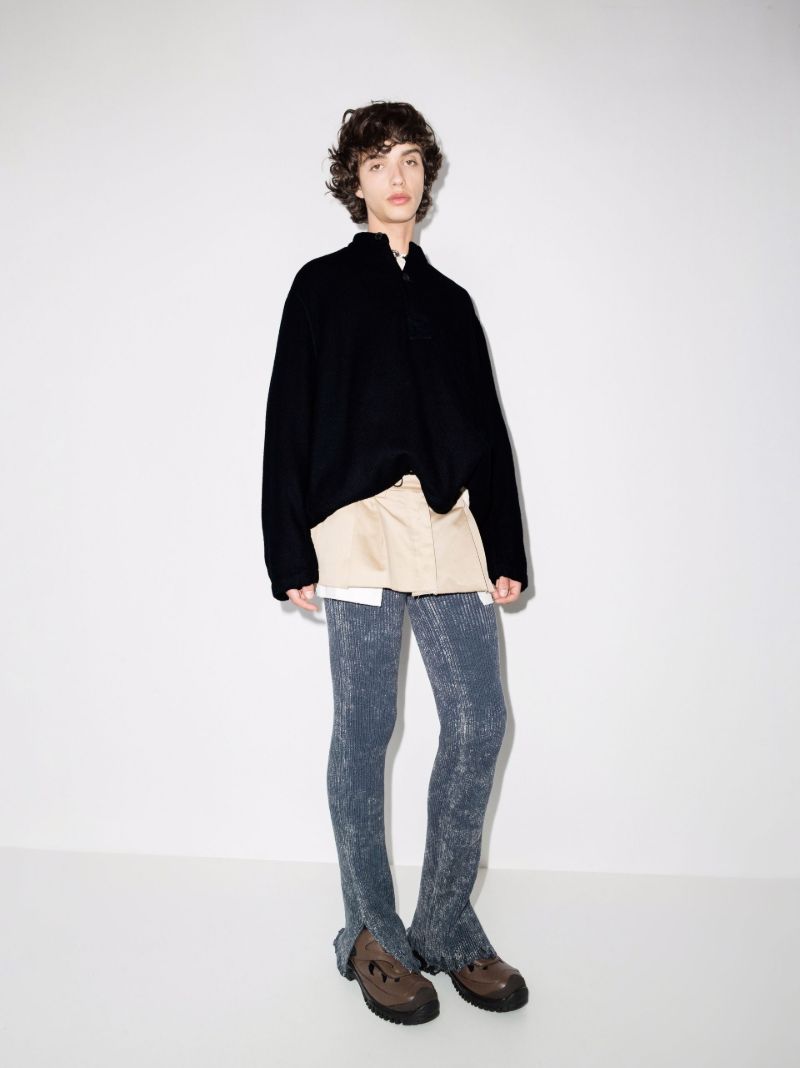 Collarless Button-down Jacket
