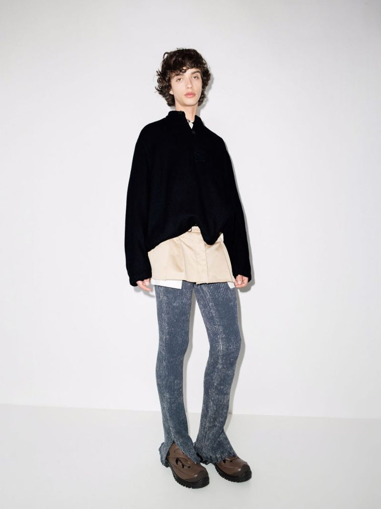 Collarless Button-down Jacket