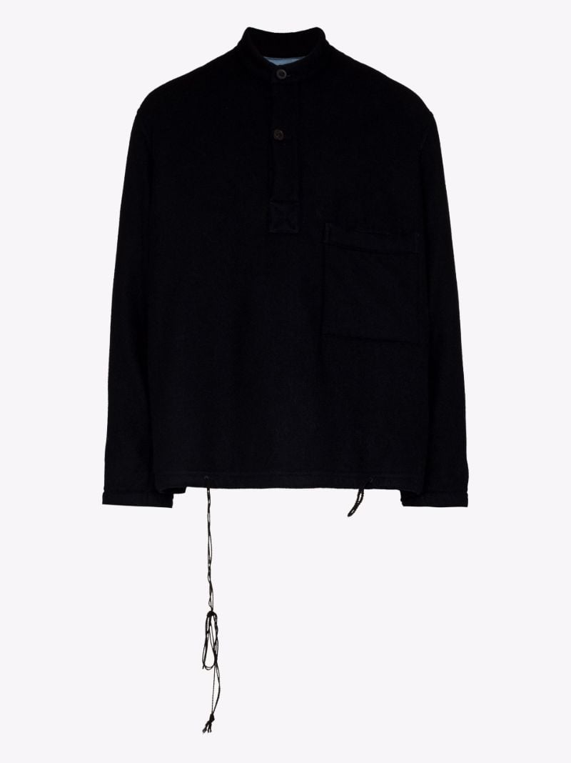 Collarless Button-down Jacket