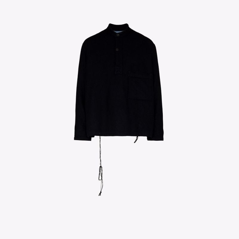 Collarless Button-down Jacket