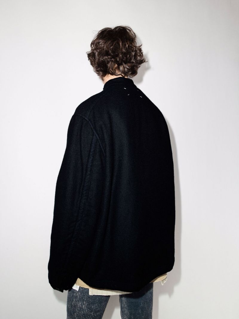 Collarless Button-down Jacket