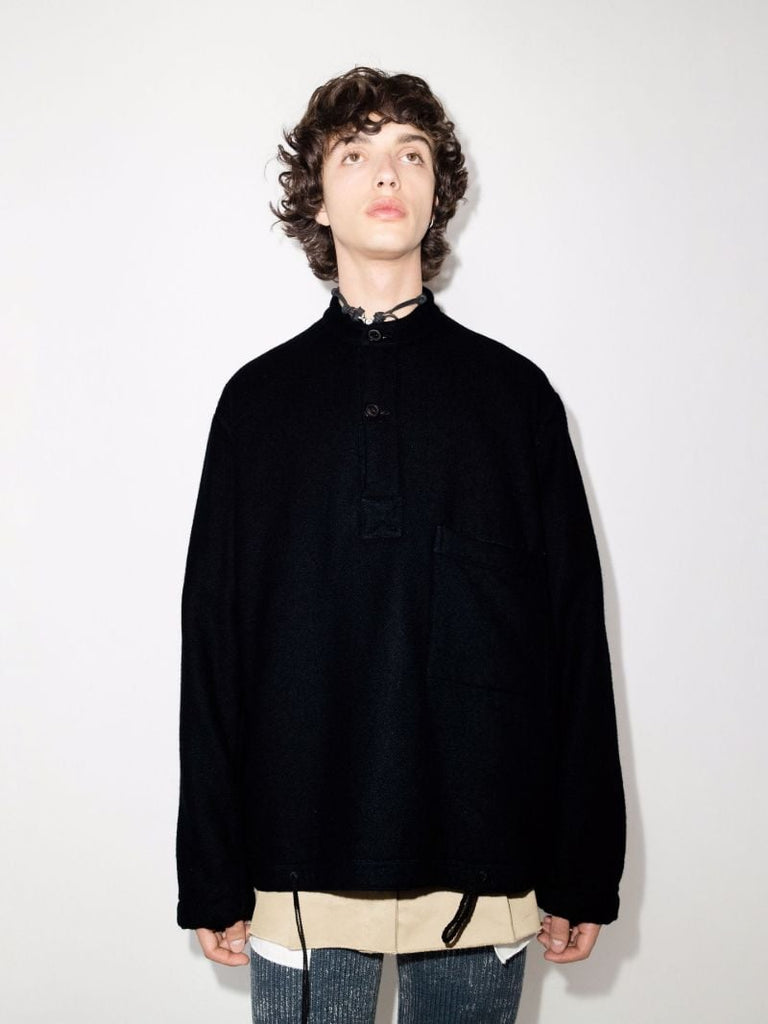 Collarless Button-down Jacket