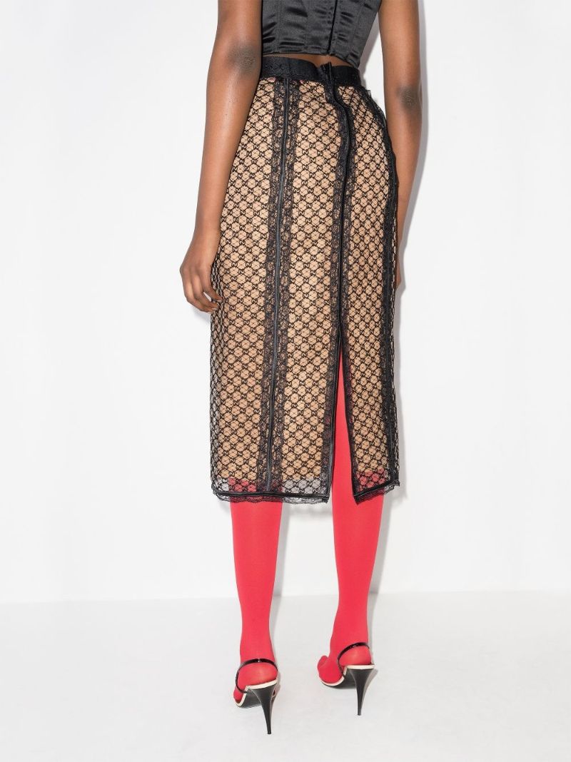 Neutral Double G Pencil Skirt