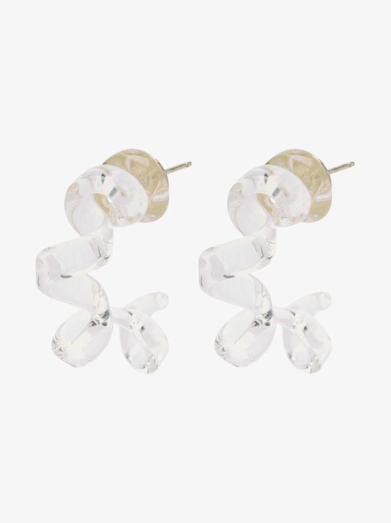 Transparent Turn Glass Hoop Earrings