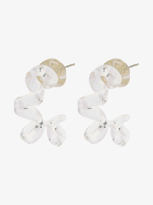 Transparent Turn Glass Hoop Earrings