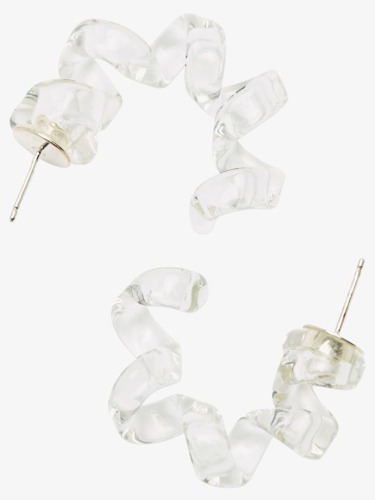 Transparent Turn Glass Hoop Earrings