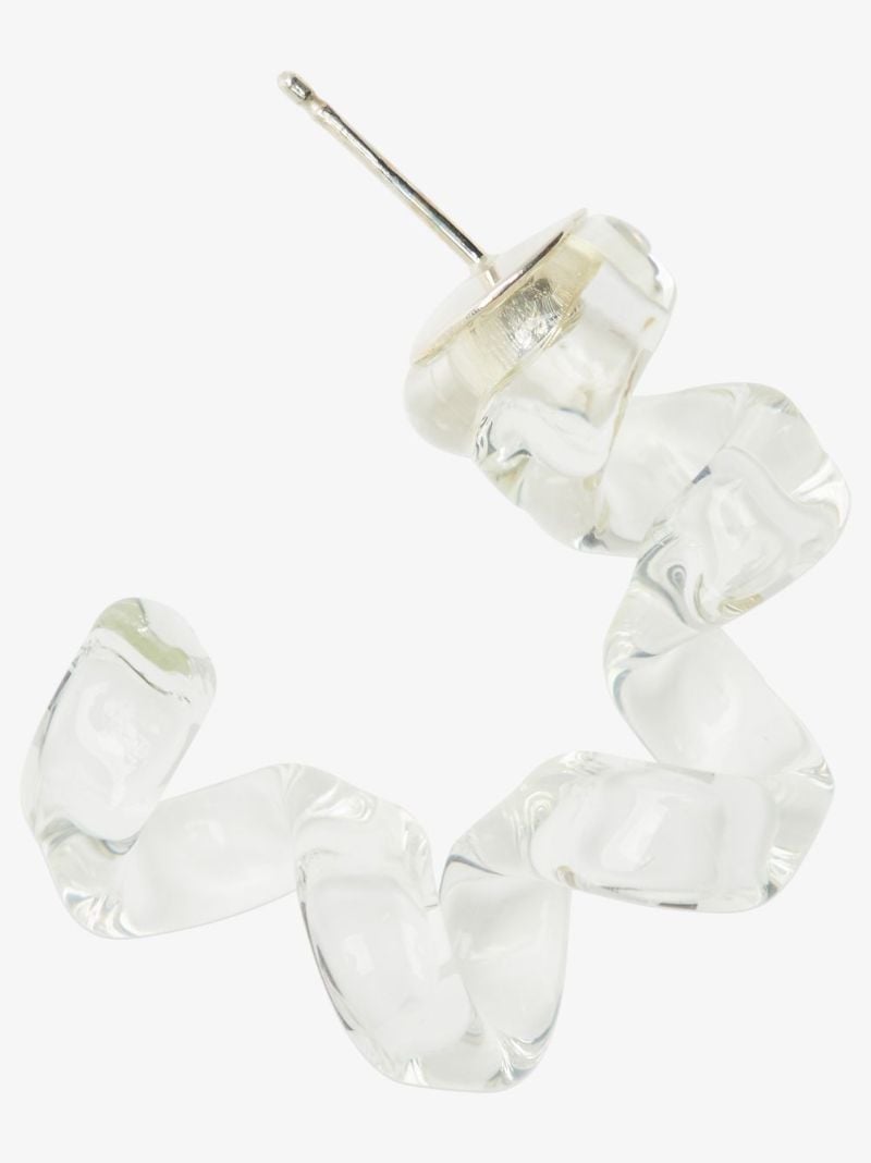 Transparent Turn Glass Hoop Earrings