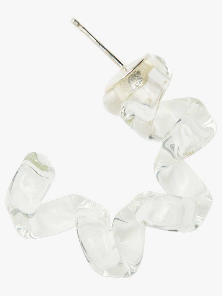 Transparent Turn Glass Hoop Earrings