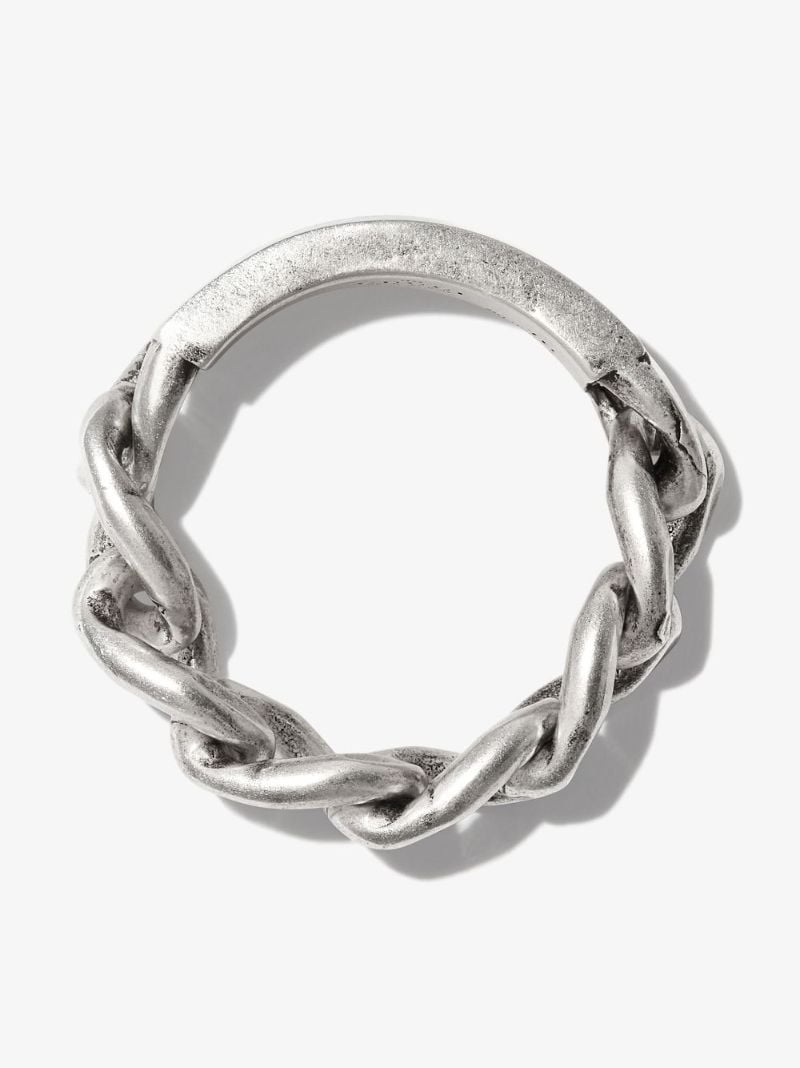 Sterling Silver Logo Chain Link Ring