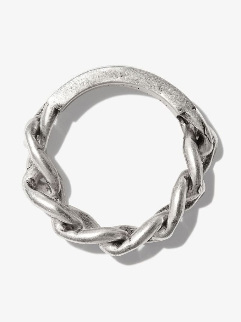 Sterling Silver Logo Chain Link Ring