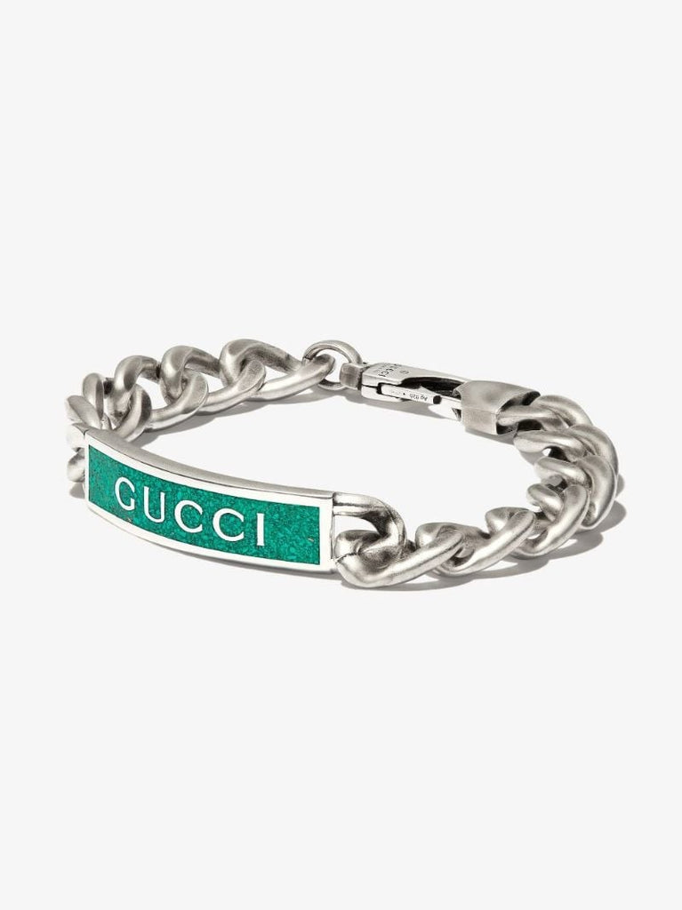 Sterling Silver Logo Plaque Bracelet
