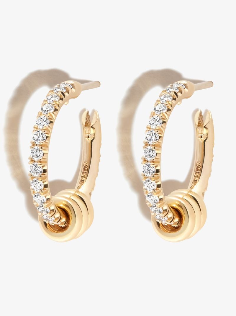 18k Yellow Gold Ara Diamond Hoop Earrings
