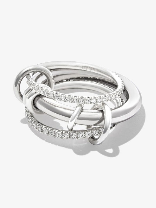 Sterling Silver Gemini Diamond Ring