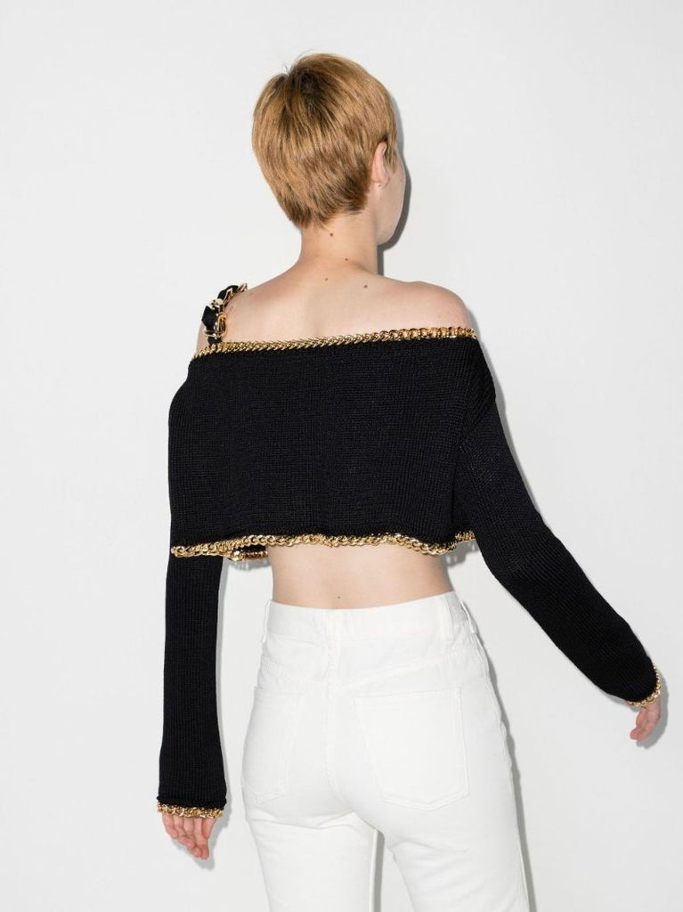 Off-the-shoulder Chain Crop Top
