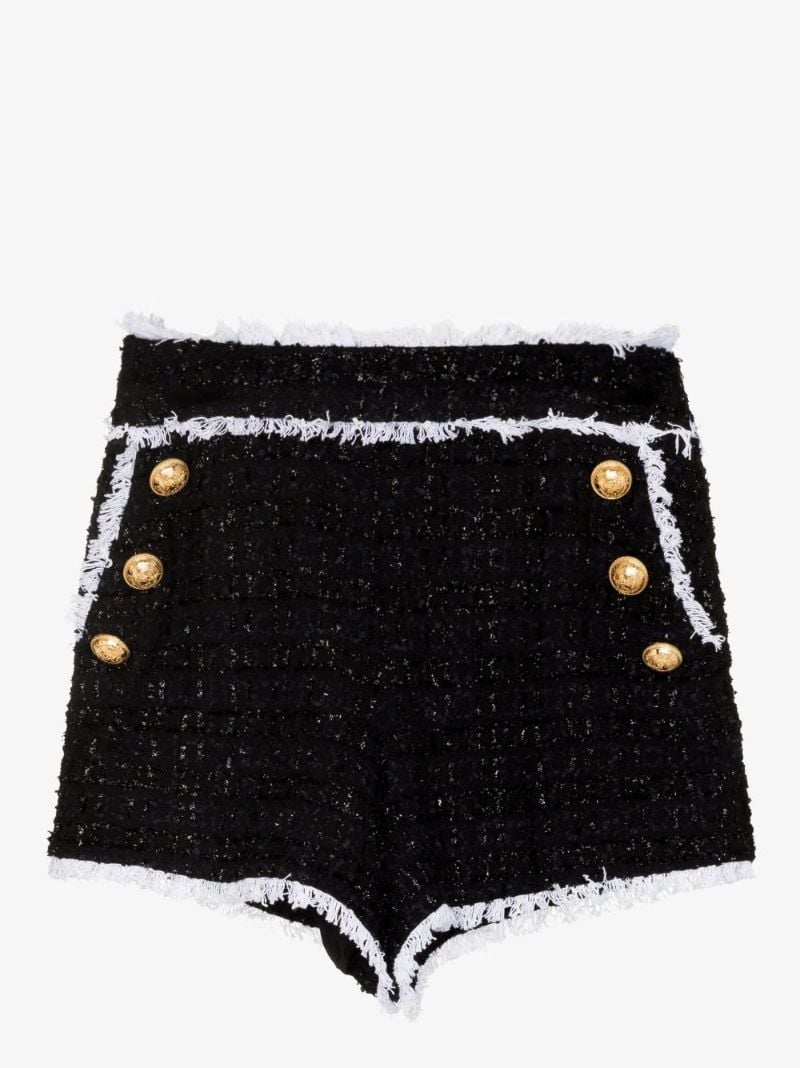 High Waist Tweed Shorts