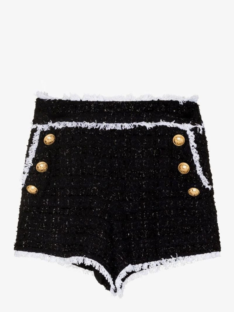High Waist Tweed Shorts