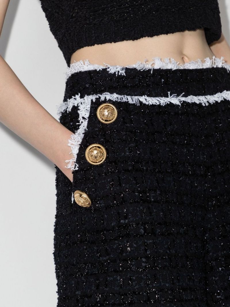 High Waist Tweed Shorts