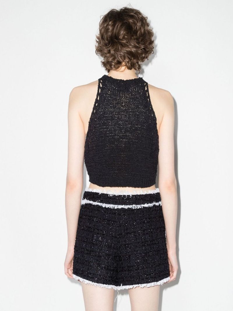 High Waist Tweed Shorts