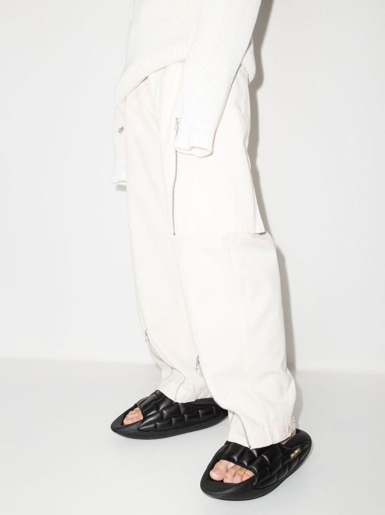 Black B-it Quilted Leather Slides