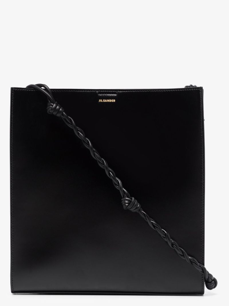 Black Tangle Medium Leather Cross Body Bag