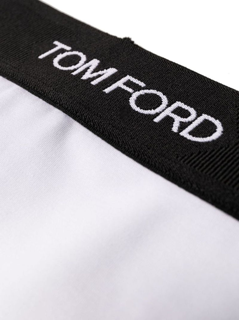 White Logo Waistband Bikini Briefs