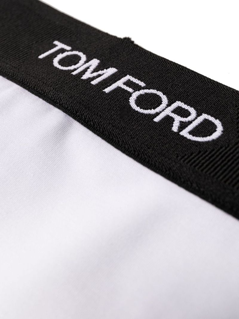 White Logo Waistband Bikini Briefs