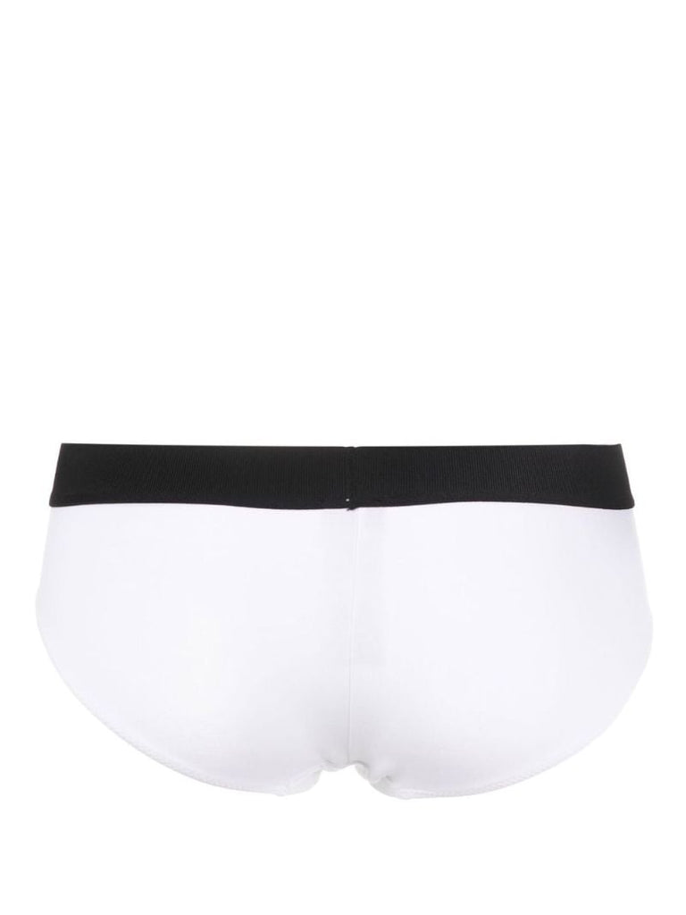 White Logo Waistband Bikini Briefs